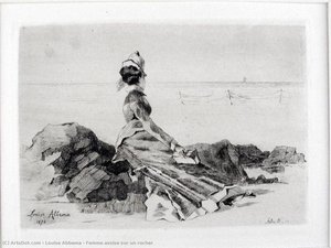 Femme Assise Sur Un Rocher — Louise Abbéma