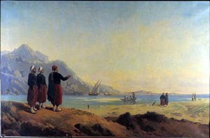 Vue de Sestri aux environs de Gênes Zouaves ayant débarqué à Gênes (autre titre)
