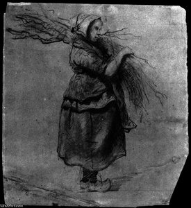 Peasant Girl Carrying Faggots — Emanuel Gottlieb Leutze