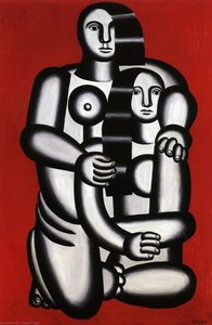 Two Figures, Naked On Red Bottom — Fernand Léger, Mechanistic Cubism