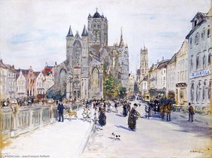 View Of Ghent — Jean-françois Raffaelli, Impressionism