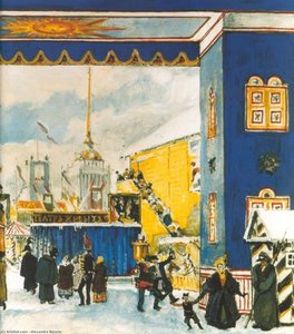 Pancake Day In St.petersburg. Fragment. Set Design — Alexandre Benois