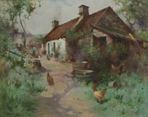 Bothy With Poultry — Robert Russell Macnee
