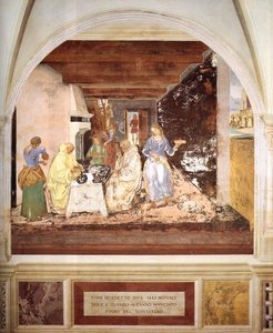 Benedict Tells Two Monks What They Have Eaten — Luca Signorelli