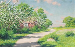 Flowering Fruit Trees At The Red House — Johan Krouthén