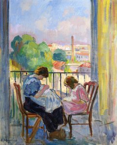 Girl Sewing At The Window — Henri Lebasque