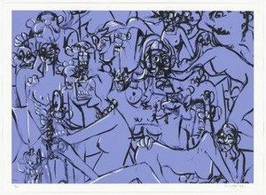 Blue Expanding Figures From 2006 Trance Borders — George Condo