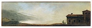 Vue Du Lac De Nemi Sous La Pluie — Pierre De Valenciennes