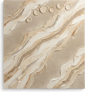 Sculpted Rhythms In Sand And Cream: A Monochromatic Study Of Tactile Serenity — David Moreau