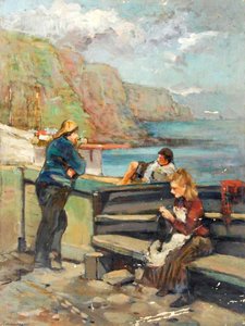 Fishermen With Children — William Henry Charlton