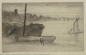 Chelsea Bridge And Church. — James Abbott Mcneill Whistler, Tonalist Aestheticism