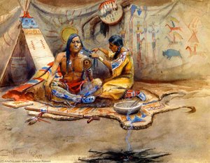 Indian Beauty Parlor — Charles Marion Russell