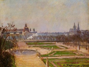 El Tuileríes Y El Louvre — Camille Pissarro