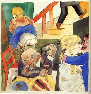 Ausschweifung, Berlin Night Club — George Grosz, Expressionist Satire