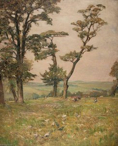Countryside with Two Cows and a Figure