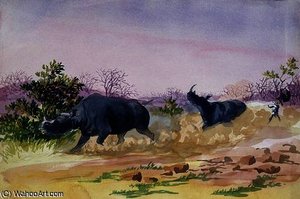 John Sawing's Narrow Escape — Thomas Baines