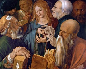 Renaissance dijalog: otkrivanje intelektualne scene Dürera

Albrecht Dürerova slika "Hristos među učenicima" (1506) je zadivljujuća eksplozija vere, znanja i omladinske mudrosti. Ova uljana slika na panelu pruža retki uvid u intimni trenutak – dvanaestogo