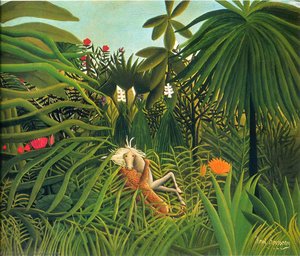 Jaguar Attacking A Horse — Анри Русо, Naive Art / Primitivism