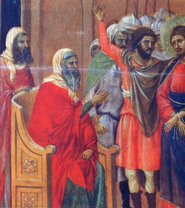 Christ In Front Of Anna (fragment) — Duccio Di Buoninsegna, Proto Renaissance
