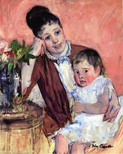 Madame H. De Fleury And Her Child — Mary Stevenson Cassatt, Impressionism