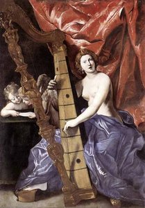 Venus Playing The Harp (allegory Of Music) — Giovanni Lanfranco, Baroque