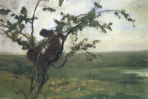 Paesaggio Con Donna Su Un Albero — Giovanni Segantini