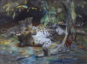 Leopardess with Cubs