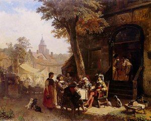 People in front of Inn