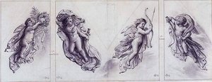 Fame And Victory, Putti Holding A Bow And A Sword — Anne-louis Girodet