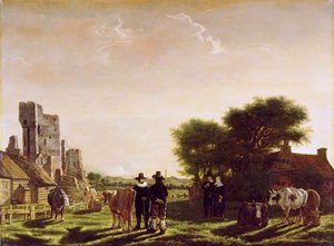 A Dutch Farm with the Ruins of the Huis te Kleef
