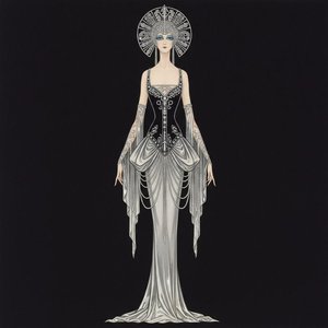 Silvered Chrome Silhouettes And Radial Crystalline Adornments — Valentin Laurent De Courcey, Art Deco