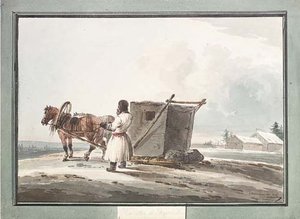 A Russian Peasant With A Sledge — Karl Ivanovich Kollman