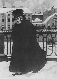 Akaky Akakiyevich In The New Coat — Boris Mikhailovich Kustodiev