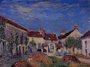 Courtyard At Les Sablons — Alfred Sisley, Impressionism