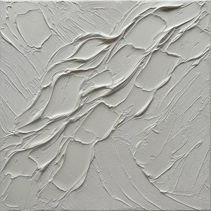 Monolithic Flow Of Sculptural White: A Singular Study In Impasto Movement — David Moreau, Plaster & Texture Art