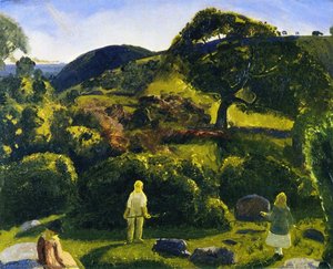 Kinder und Sommer in den Büschen