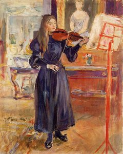 Studying The Violin — Berthe Morisot