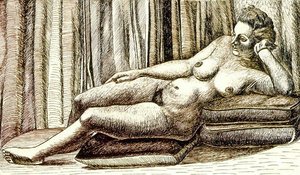 Reclining Female Nude — Rafael Zabaleta Fuentes