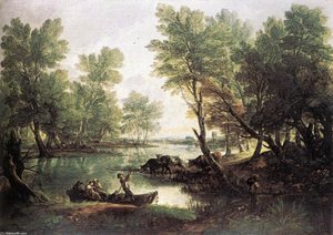 River Landscape — Thomas Gainsborough, Rococo Style
