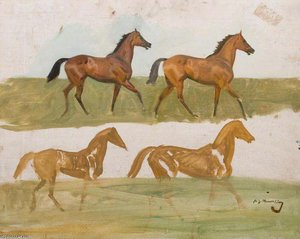 Studies Of A Bay Racehorse - — Sir Alfred James Munnings