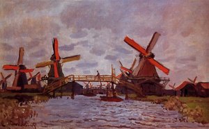 Windmills Near Zaandam — Claude Monet, Impressionist Landscape