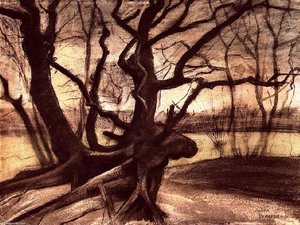Study Of A Tree — Vincent Willem Van Gogh, Post-impressionism