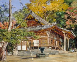 El Templo Hottomi En Kioto, Japón — Marianne North, Pintura Botánica Victoriana