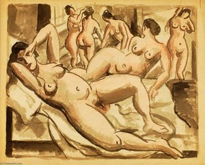 Group Of Six Female Nudes — Carl Newman
