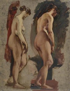 Two Full-length Standing Female Nudes, Turned To The Right — William Etty