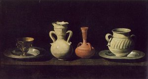 Still Life With Pottery Jars — Francisco De Zurbarán, Spanish Baroque
