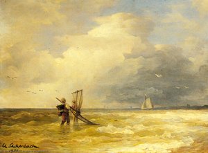 Fishing Along The Shore — Andreas Achenbach