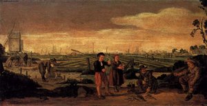 Fishermen And Farmers In A Landscape