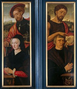 Two Wings Of A Triptych With Portraits Of Donors With Saints Adrian And John The Baptist, Pieter Pourbus (attributed To), 1530 - 1550 — Pieter Pourbus