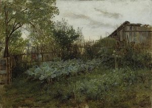 The Back Garden — Adolph Von Menzel, Realism